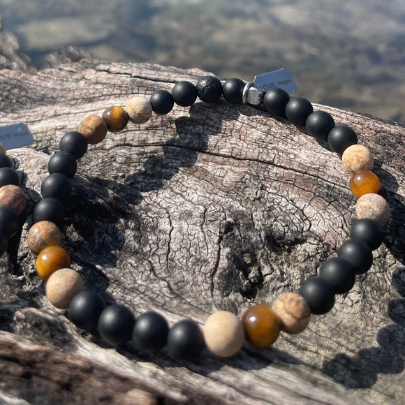 Infuse the lava stone/ Onyx, Brown Jasper, Tigers Eye - Picture 4 of 4